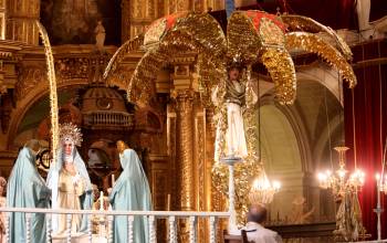 MAÑANA LUNES COMIENZA EL MONTAJE DE LAS TRAMOYAS DEL MISTERI D’ELX EN LA BASÍLICA DE SANTA MARÍA